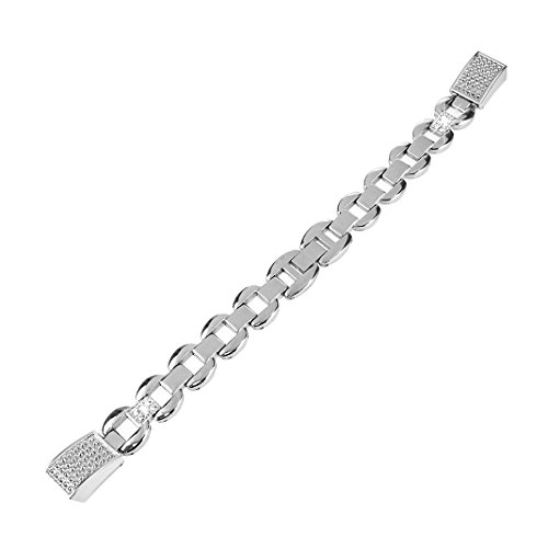 Für Fitbit Alta HR Armband Rosa Schleife® Smart Watch Band Edelstahl Glitter armbänder Wrist Strap Uhrenarmband mit Metallschließe und Schnalle Ersatzarmband Replacement Wristband für Fitbit Alta Fitness Armband - 5
