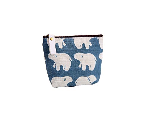 Preisvergleich Produktbild DESIGN FREUNDE Geldbörse Portemonaie Herrenportemonaie Herrengeldbörse Handtasche Herren Ledergeldbörse Ledergeldbörse Damenportemonaies Kinderportemonaie little Eisbär Blau