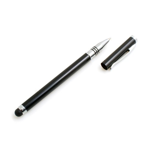System-S 2 in 1 Stylus Stift Touch Pen Bildschirm Eingabe Stift und Kugelschreiber in Schwarz für Smartphone Tablet PC PDA