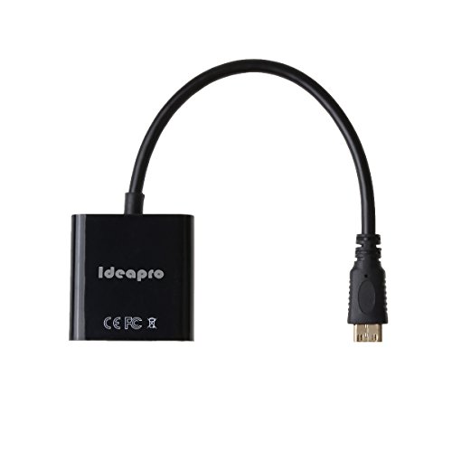 ideapro Mini HDMI Stecker auf VGA Buchse Adapter mit Audio-Unterstützung – Mit USB Power Kabel – für Mini HDMI fähigen Ultrabooks, Notebooks, Tablets, Kameras und Camcorder zu Connect zu VGA Displays - 2