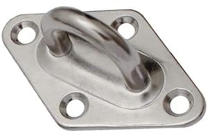 GUMMIPRODUKT Edelstahl Augplatte - verschiedene Modelle und Größen Zurröse Wandöse Ösenplatte Augenplatt Deckenhaken (Modell G, 80x50mm)