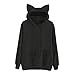 Produktbild Sannysis Damen Pullover Langarmshirt Elegant Katze Langarm Hoodie Sweatshirt mit Kapuze Pullover Tops Bluse