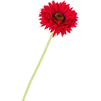 Artplantsde Mini Gerbera Artificiel Rouge 45cm ø 7cm Fleur Artificielle Marguerite Artificielle