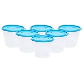 Cutting EDGE Nesterware 1000ml Round Stackable Container (Set of 6, Blue) | BPA-free plastic, stackable design, leak-proof, kitchen storage, pantry, f