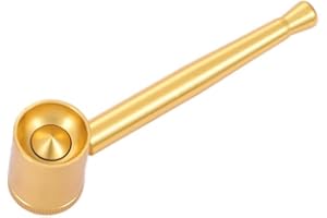 OVADA Mini Pur-Pfeife | Hochwertige Metallpfeife | Gebrauch von Tabakwaren | Leichte Reinigung | Smoking Pipe Pfeife Glas-Optik (Gold)