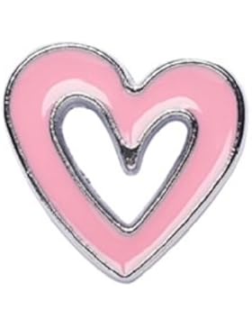 La Loria Herz-Anhänger, 2 Charms für das Lederarmband oder die Schnürsenkel, rosa