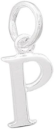 Silver plated letter P charm, initial, will fit pandora style bracelets