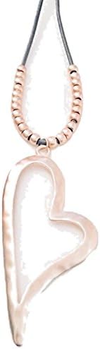 Suzies Jewellery Lagenlook Long Rose Gold Oversized HEART STATEMENT Necklace