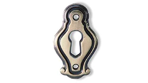 Preisvergleich Produktbild Schlüsselschild Mondial Breite 27 mm, Höhe 48 mm, Messing patiniert