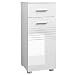 Produktbild VASAGLE Badezimmerschrank, Badschrank, Beistellschrank mit höhenverstellbarer Regalebene, Kommode, Flurschrank, sanft schließende Scharniere, Badezimmer, Flur, 30 x 30 x 80 cm, weiß BBK51WT