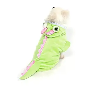 Mogoko Dog Cat Dragon Costumes, Pet Halloween Cosplay Dress, Green Dragon Costume for Small Puppy Dogs