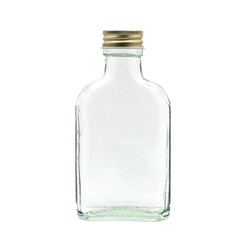 Viva Haushaltswaren - Juego de botellas pequeñas de cristal (60 unidades 100 ml tapón de rosca rellenables incluye embudo 7 cm de diámetro)
