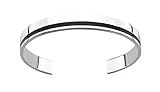 42 Fred Bennett Herren-Armreif 925 Sterling Silber Harz silber B752B Flacher Torques-Armreifen mit schwarzem Harz