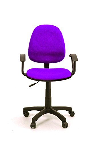 FurnitureR® Adjustable Office Task Chair Executive Recliner CHAIR, Luxury Mid Back Support, Swivel Armchair in Purple