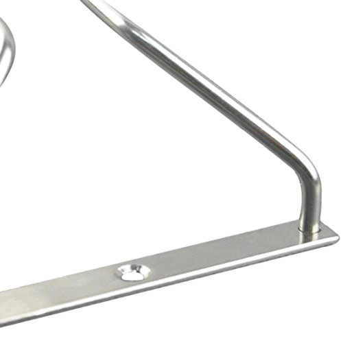 Foxom Gläserhalter Gläserschiene Weinglashalterung edelstahl Hangers Rack Halter mit Schrauben Für Bar, Zuhause, Cafe (Silber) - 4