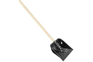 URBNLIVING Pala da neve resistente e robusta testa in plastica con manico in legno.