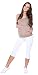 Comfortable elegant maternity cropped 3/4 leggings 95% Cotton 7201 (10, White)