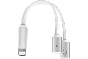 CELLWORLD Apple Mfi Certified iPhone Headphones Adapter Splitter, Dual Lightning iPhone Adapter Aux Audio Cable Earphone Converter Compatible with iPhone 13/12/11/X/8/7,Support Calling+Charging+Music Control