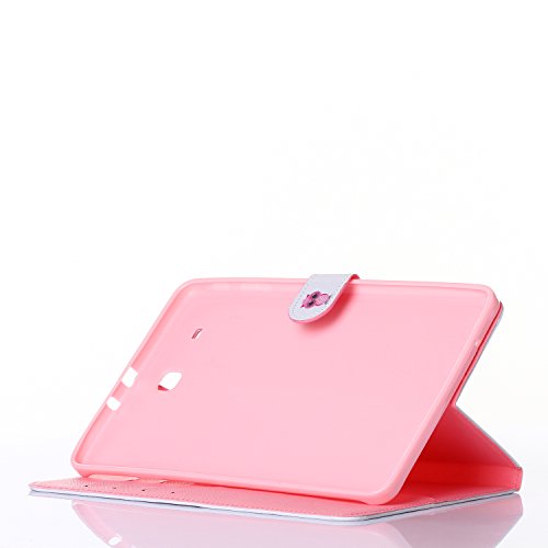 Etche Samsung Galaxy Tab E SM-T560/SM-T561 9.6 Zoll Hülle Cover, Bunte Muster Bookstyle PU Leder Tasche Schutzhülle Hülle Case Flip Wallet Case Ledertasche Standfunktion Hüllen Etui Schale für Samsung Galaxy Tab E SM-T560/SM-T561 9.6 Zoll mit Blau Eingabestift Bling glitzer Diamant Staubstecker(lila Eule) - 3