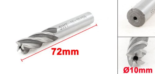 HSS Fräser Werkzeug Gerade Schaftfräser 10 mm x 10 mm x 22 mm x 72 mm 4 Flöten - 2