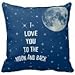 B Lyster shop Cotton Linen Decorative Throw Pillow Case Cushion Cover I Love You To The Moon And Back pillow cases 18 x 18