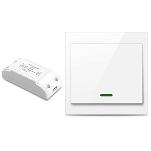 Preisvergleich Produktbild Drahtlose intelligente Fernbedienung kostenlose Aufkleber kostenlose Verkabelung Wand Fernbedienung (enthält Schalter und Empfänger)