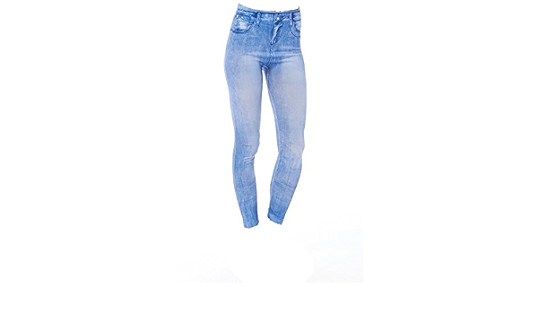 Ladies Womens Jean Detail Elasticated 