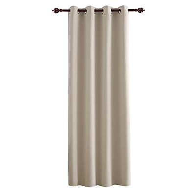 Deconovo Rideau Occultant Lourd Solide Doux à Oeillets Livingroom Rideaux Salon 140cm x 260cm, Isolant Thermique Rideau Protège la Chaleur et Lumière Beige