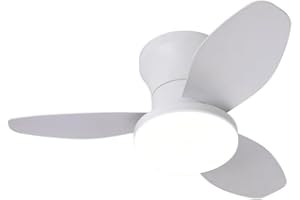BEL AIR HOME - Ventilador de Techo TAURUS con Motor DC y Luz LED 24W, 6 Velocidades de Aire y 3 Temperaturas de Luz, Mando a Distancia Incluido, (MEDIANO BLANCO)