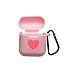Produktbild Wawer Cute Silikon-Schutzhülle Cover Schlüsselanhänger Tasche Haut für Airpods Kopfhörer (Rosa)