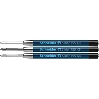 Schneider 175503 Slider 755 balpenvulling (ViscoGlide-technologie, onuitwisbaar, XBextra breed) pak van 10, blauw,10er Pack