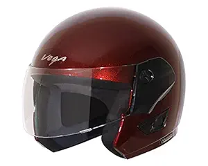 Vega Cruiser Open Face Helmet (Burgundy, Medium)