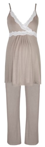 Radiance Camisole Pyjamas (Maternity & Breastfeeding) in Mink MEDIUM 10-12