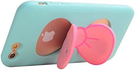 UKAGN iPhone 5 5s Cute Silicone Big Bow Bowknot Kickstand Case for Girls,Fashion Bow Bowknot Design Unique Stand Case Cover Silicone Protective Back Case Shell Body Armor for Apple iPhone 5 5s
