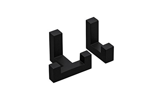 GedoTec® Kleiderhaken-Set eckig Garderoben-Haken schwarz beschichtet - Modell TETRIS | Einzelhaken + Doppelhaken im Set | Wand-Haken unsichtbar verschraubt | Markenqualität für Ihren Wohnbereich
