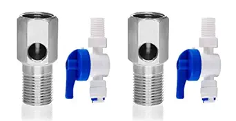 KRPLUS Brass Inlet Valve/Connector with coupling for Ro/Uv/Water Filter Purifier 1/4