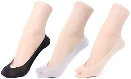 Women's Non Slip No-Show Low Cut Liner Socks, Pack of 3,Ice Silk