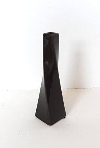 Coffee Brown Twist Shape Ceramic Vase Approx 25cm - Ideal For Small Artificial Flower Displays