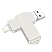Produktbild USB 3.0 Flash Drive für iPhone iOS Flash Drive Pen Drive Memory Stick Externer Speicher für iPad, iPod, iOS,PC, Mac, Android und Computer Silber 32 GB