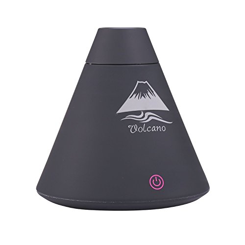Itian 160ml USB Vulkan Mini-Luftbefeuchter, Berührungsbildschirm Schalter mit Farbe LED Leuchten Wechseln, ideal für Büro, Babyzimmer und Schlafzimmer (Schwarz) - 2
