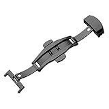 Uhrenarmband Schnalle Schmetterling Schwarze Herren Faltschließe für 20mm Uhrenarmband