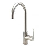 Grifería de fregadero de cocina Mizzo Design 10070d - 100 % acero inoxidable - Cepillado mate - Grifería de cocina y de lavabo con 5 años de garantía.