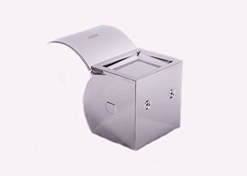 Kohars Toilettenpapierhalter Edelstahl, Wasserdicht, Wandhalterung, verchromt, mit Abdeckung und abnehmbarem Regal, Modernes Design, rostfrei, Badezimmer WC-Papier-Rolle, Wand montiert - 6