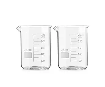 SPYLX High Quality Borosilicate 3.3 Glass Beakers with Graduation Marks - 250 ml, Pack of 2