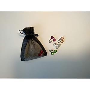 Pendientes cristal tipo swarovski con saco organza – Pack 12 unidades.