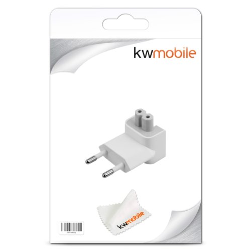 kwmobile 2x Duckhead Adapter f  r Apple Power-Adapter - EU 2 Pin Power Plug Eurostecker f  r iPad 10W und 12W und Macbook MagSafe 1 und 2 Ladeger  te