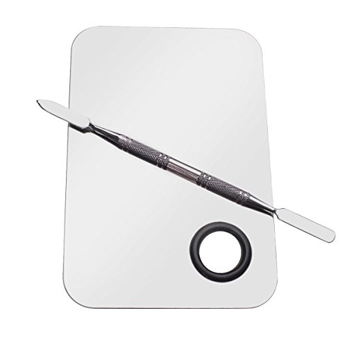 Demarkt Makeup Palette Werkzeug Mode Edelstahl Kosmetik Palette und Spatel, 15x10cm, Silber - 6