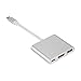 Produktbild Kreema USB Typ-c Hub, 4K HDMI Ausgang USB 3.0 Data Hub mit C-Typ DP Ladeanschluss (Silber) fur MacBook Pro