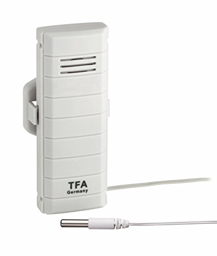 TFA Dostmann Thermometer-Sender mit wasserfestem Kabelfühler für Weatherhub Smarthome System Klima-und Heimüberwachung mit Smartphone, weiß, 33 x 22 x 87 cm, 30.3308.02