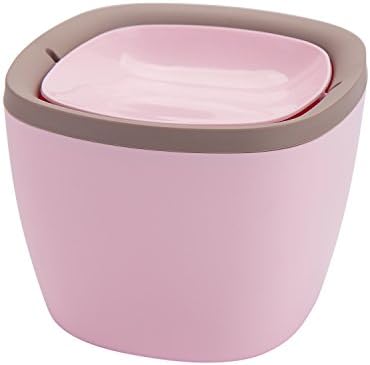 YANSHUI Mini desktop Trash Can Swing Lid Square Trash Bin Plastic Waste Can,Pink